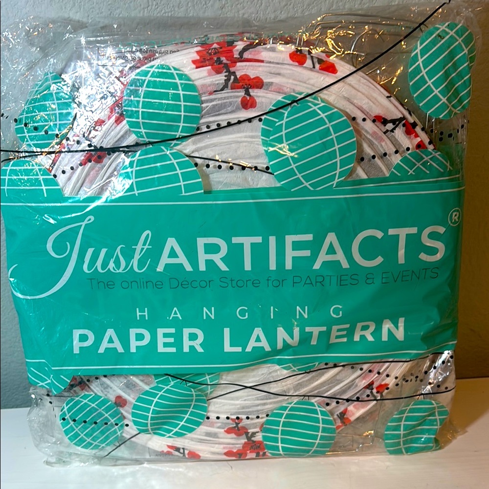 New JUST ARTIFACTS Hanging Paper Lanterns Cherry Blossom, Red, Black 10 Sizes